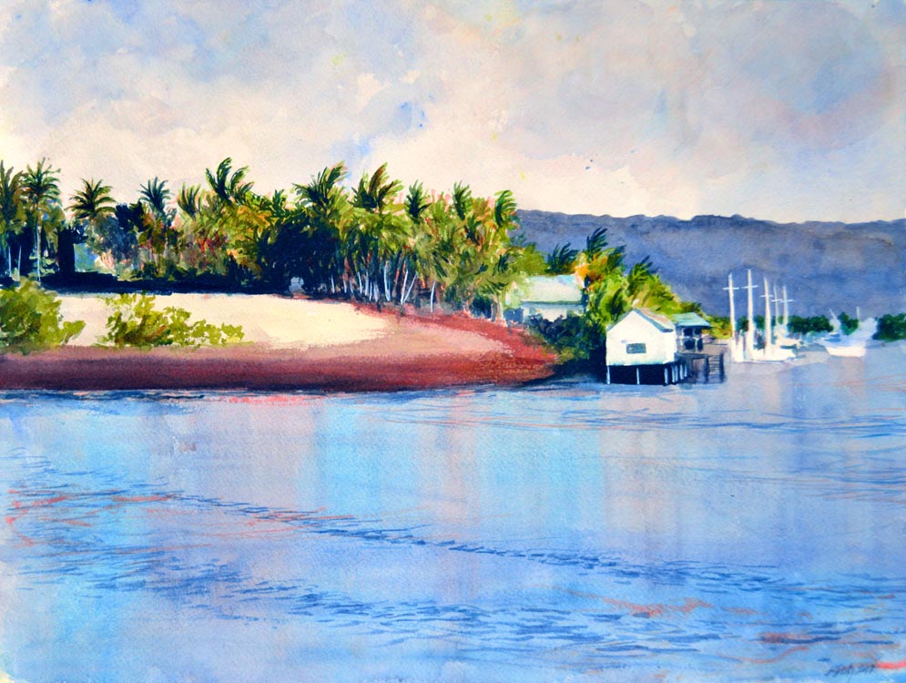 Leaving Port - 2017 - watercolor on paper - painting contemporary art available for sale online