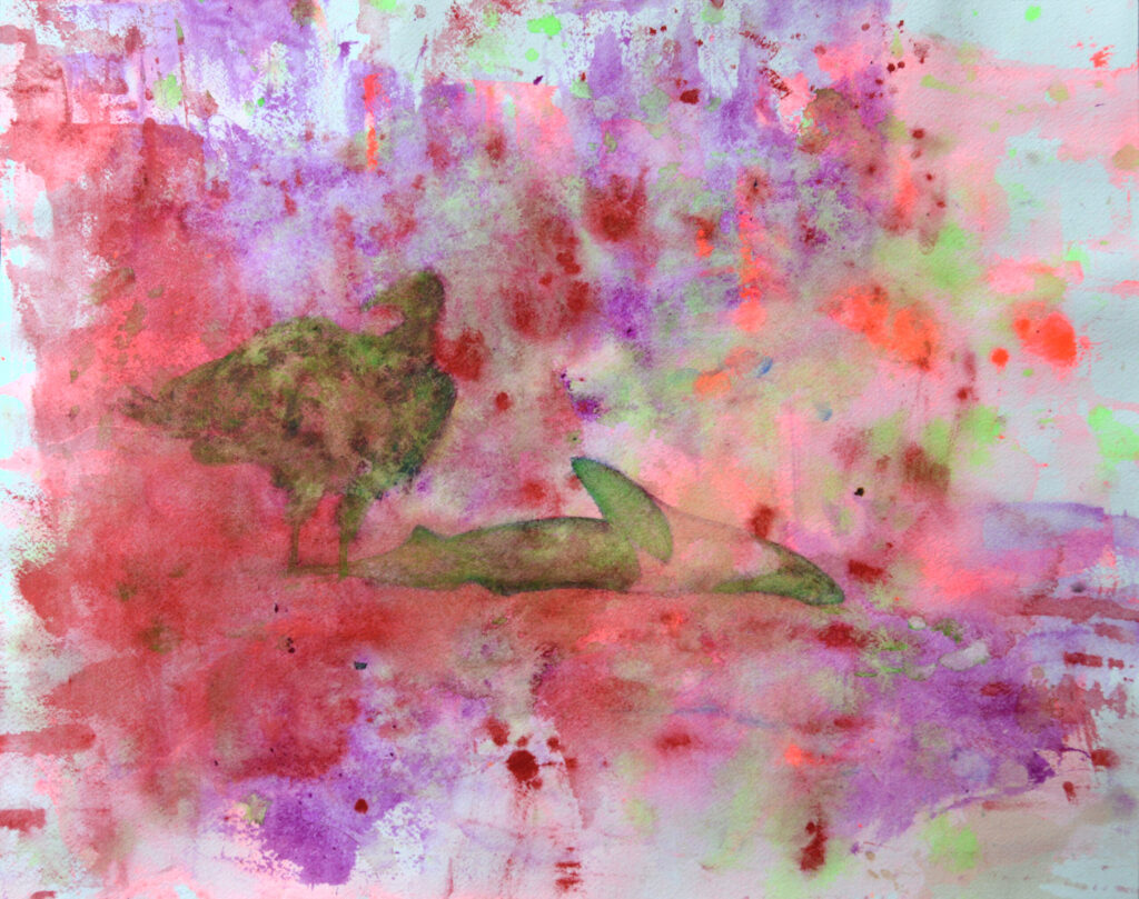 Apex 2 - 2019 - watercolor -  contemporary wall art painting available for sale