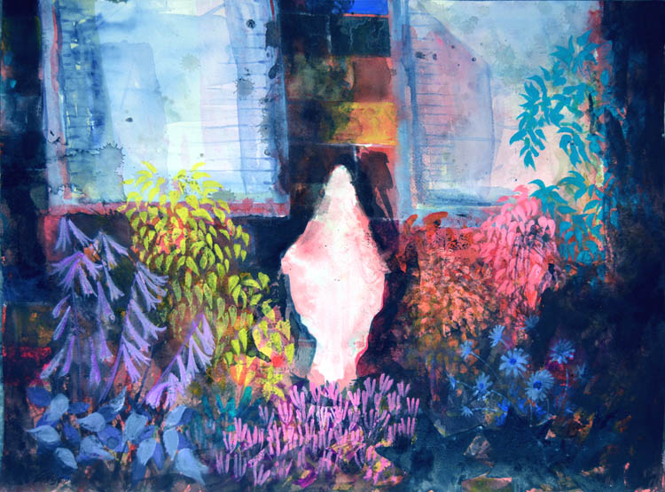 Apparition - 2017 - watercolor on paper -  contemporary wall art painting available for sale