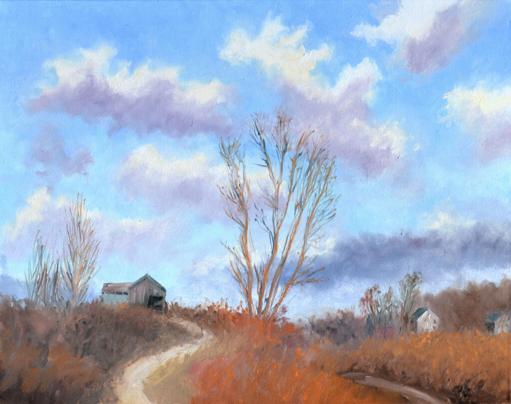 Cold Walk Home - 2024 - oil on canvas -  contemporary wall art painting available for sale