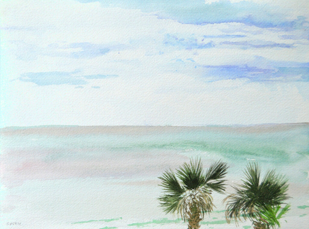 DaytonaBeach 1 - 2018 - watercolor - contemporary wall art painting available for sale
