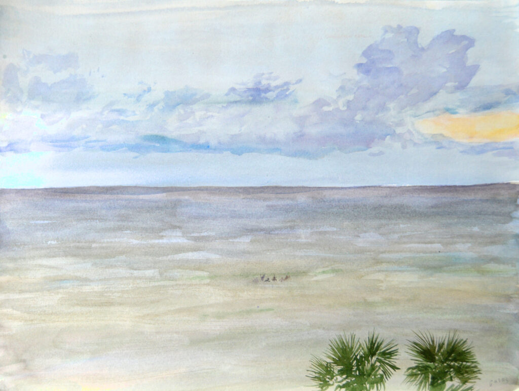 Daytona Beach 4 - 2018 - watercolor - contemporary wall art painting available for sale