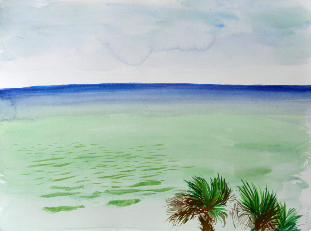 Daytona Beach 5 - 2018 - watercolor - contemporary wall art painting available for sale