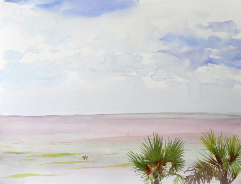 Daytona Beach 6 - 2018 - watercolor - contemporary wall art painting available for sale