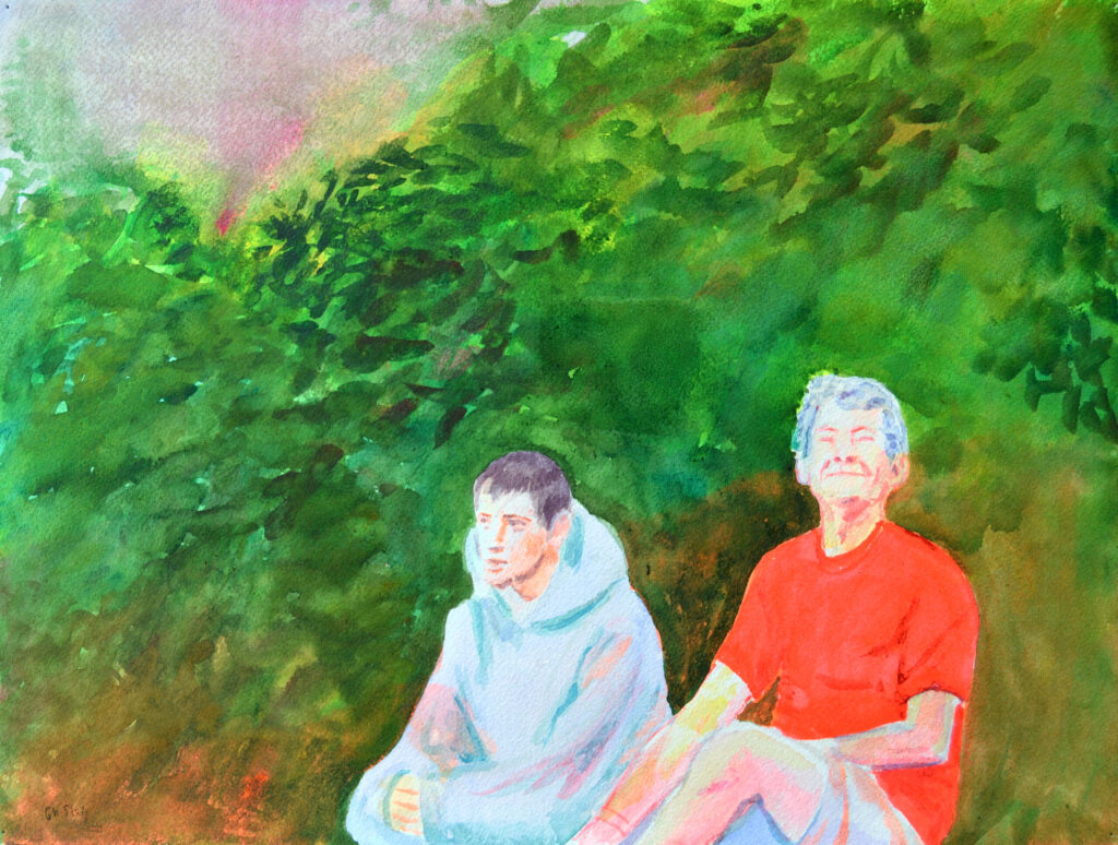 The Afternoon Watch - 2017 - watercolor - contemporary wall art painting available for sale