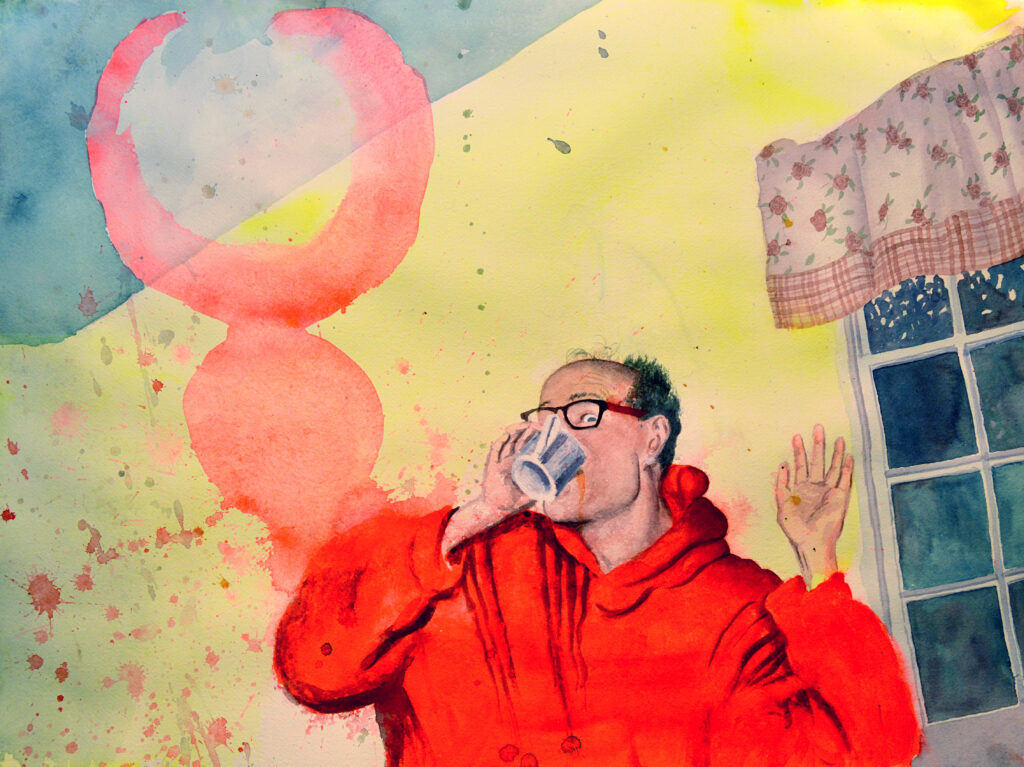 Last Light - 2015 - watercolor -  contemporary wall art painting available for sale