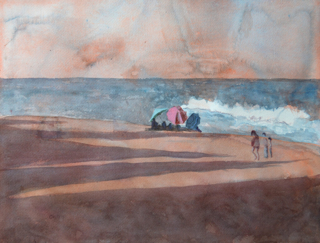 Last Light - 2018 - watercolor - contemporary wall art painting available for sale