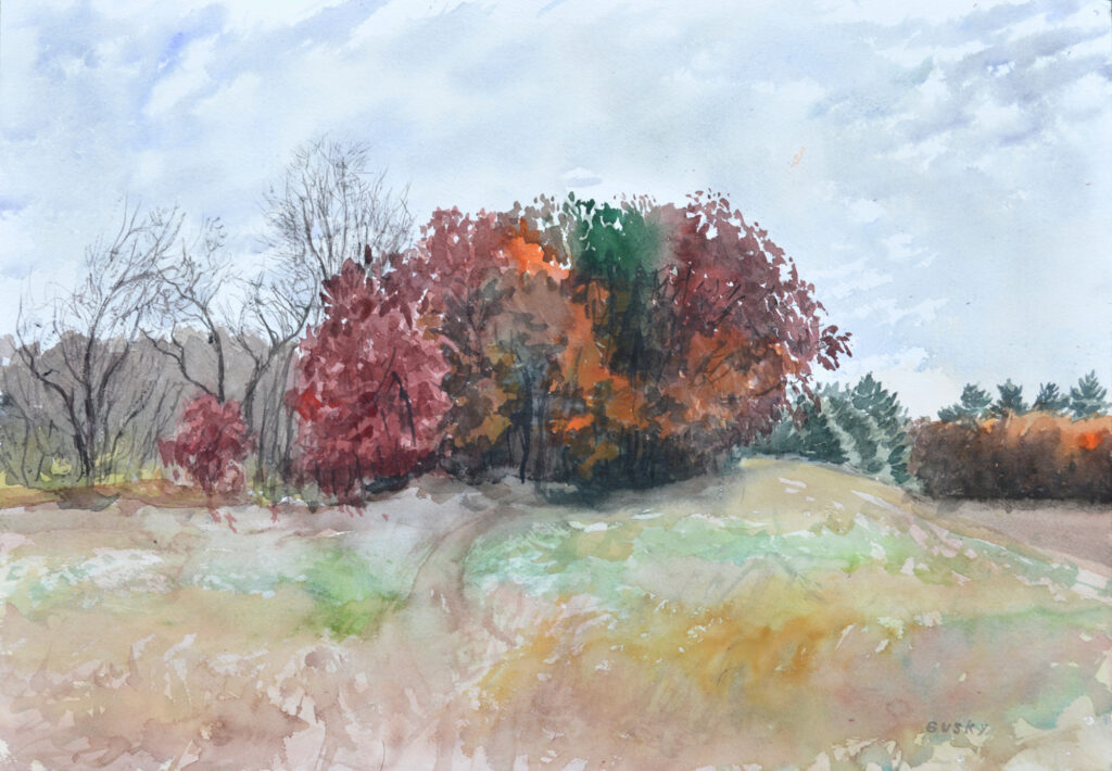 Late October - 2024 - watercolor -  contemporary wall art painting available for sale
