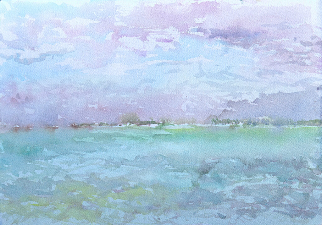 North Caicos Color Study - 2024 - watercolor - contemporary wall art painting available for sale