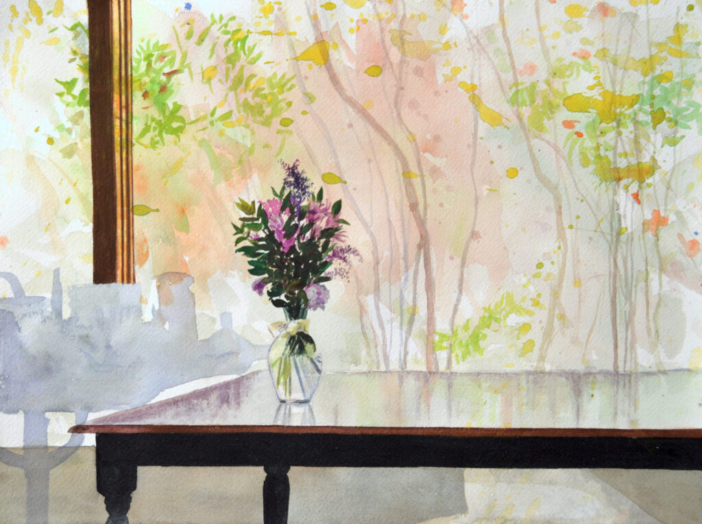 Spring Wildflowers - 2018 - watercolor  contemporary wall art painting available for sale