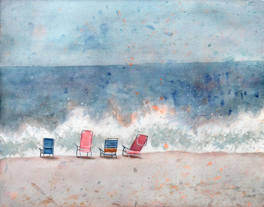 Late August - 2023 - watercolor - contemporary wall art painting available for sale