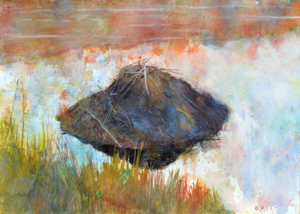 Lodge - 2024 - watercolor - contemporary wall art painting available for sale